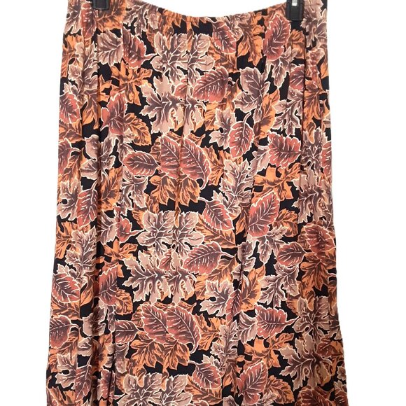 Vintage Southern Lady Size 20 Fall Print, Pleated Elastic Waist Skirt. - Picture 1 of 7